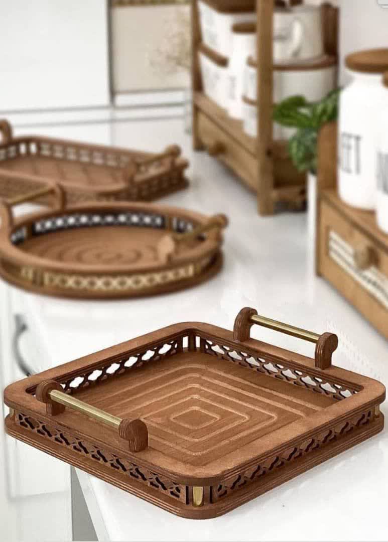 سینی چوبی مربع